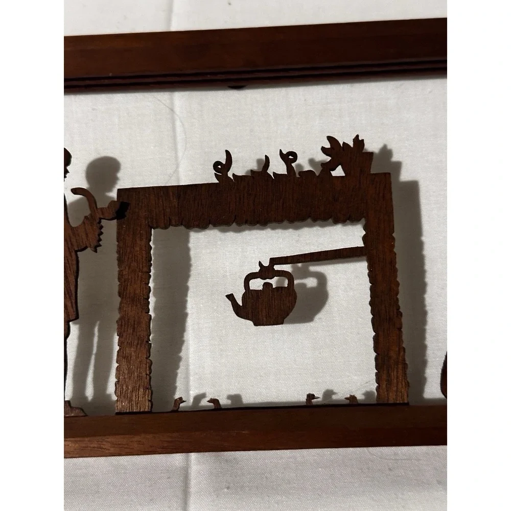 Wood  Wall Plaques Hand Made Vintage 1800's Farm Depiction's‎ 5x9